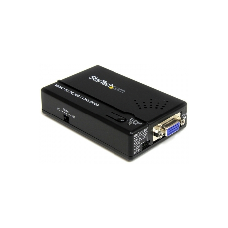 StarTech.com Composite and S-Video to VGA Video Scan Converter - composite to VGA - scan Converter - s-Video to VGA (VID2VGATV2) - Video converter - composite video, S-video - component video, VGA - black - for P / N: SVA5M3NEUA - 1