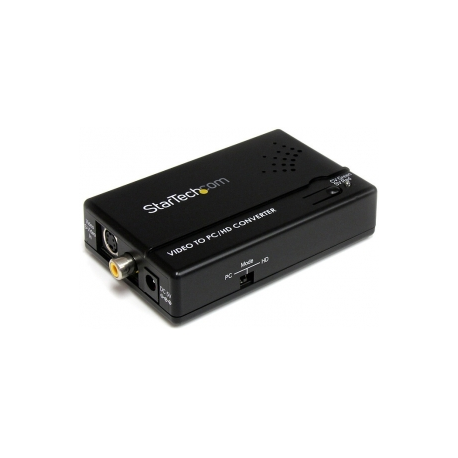 StarTech.com Composite and S-Video to VGA Video Scan Converter - composite to VGA - scan Converter - s-Video to VGA (VID2VGATV2) - Video converter - composite video, S-video - component video, VGA - black - for P / N: SVA5M3NEUA - 9
