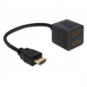 DeLock Adapter HDMI High Speed with Ethernet - Video / audio splitter - 2 x HDMI - desktop
