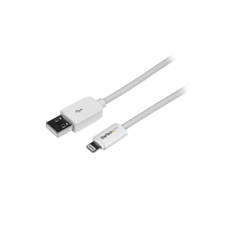 StarTech.com 2m (6ft) Long White Apple 8-pin Lightning Connector to USB Cable for iPhone / iPod / iPad - Charge and Sync Cable (USBLT2MW) - Lightning cable - Lightning male to USB male - 2 m - double shielded - white - for P / N: KITBXAVHDPEU, KITBXAVHDPNA, KITBXAVHDPUK, KITBXDOCKPEU, KITBXDOCKPUK, KITBZDOCK - 1