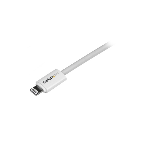 StarTech.com 2m (6ft) Long White Apple 8-pin Lightning Connector to USB Cable for iPhone / iPod / iPad - Charge and Sync Cable (USBLT2MW) - Lightning cable - Lightning male to USB male - 2 m - double shielded - white - for P / N: KITBXAVHDPEU, KITBXAVHDPNA, KITBXAVHDPUK, KITBXDOCKPEU, KITBXDOCKPUK, KITBZDOCK - 5