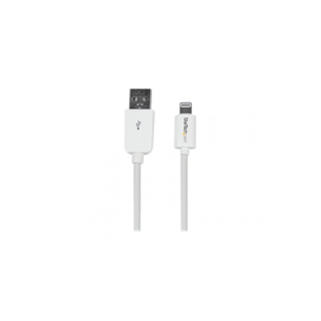 StarTech.com 1m (3ft) White Apple 8-pin Lightning Connector to USB Cable for iPhone  /  iPod  /  iPad - Charge and Sync Cable - 1 meter (USBLT1MW) - Lightning cable - Lightning male to USB male - 1 m - double shielded - white - for P / N: KITBXAVHDPEU, KITBXAVHDPNA, KITBXAVHDPUK, KITBXDOCKPEU, KITBXDOCKPUK, KITBZDOCK - 0