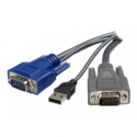 StarTech.com 10 ft Ultra-Thin USB VGA 2-in-1 KVM Cable (SVUSBVGA10) - Keyboard / video / mouse (KVM) cable - USB, HD-15 (VGA) (M) to HD-15 (VGA) (M) - 3 m - black - for P / N: SV1631DUSBU, SV1631DUSBUK, SV441DUSBI, SV831DUSBAU, SV831DUSBU, SV831DUSBUK