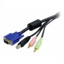 StarTech.com 6 ft 4-in-1 USB VGA KVM Switch Cable with Audio and Microphone - VGA KVM Cable - USB KVM Cable - KVM Switch Cable (USBVGA4N1A6) - Keyboard  /  mouse  /  video  /  audio cable - USB, HD-15 (VGA), stereo mini jack (M) to HD-15 (VGA), stereo mini jack, USB Type B (M) - 1.8 m - for P / N: SV231DDUSB, SV231DVGAU2A, SV431DDUSB