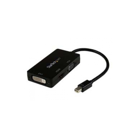 StarTech.com 3 in 1 Mini DisplayPort Adapter - 1080p - Mini DP  /  Thunderbolt to HDMI  /  VGA  /  DVI Splitter for Your Monitor (MDP2VGDVHD) - Adapter - Mini DisplayPort male to HD-15 (VGA), DVI-D, HDMI female - 27 cm - black - active, 1920 x 1200 (WUXGA) support - for P / N: DKT31CMDPHPD - 0