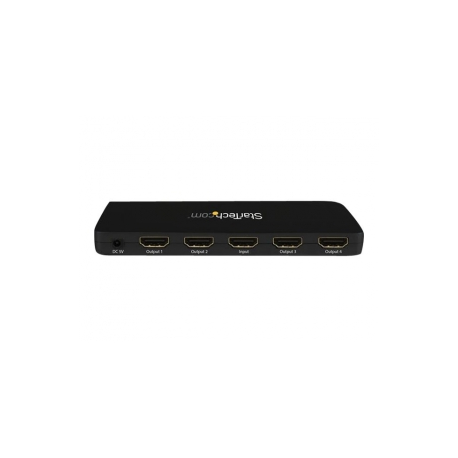 StarTech.com 4K HDMI Splitter - 4k 30Hz - 4 Port - Aluminum - Backward Compatible - HDMI Multi Port - HDMI Hub (ST124HD4K) - Video / audio switch - 4 x HDMI - desktop - for P / N: ST121HDBT20L, ST121HDBT20S, ST121HDBTE, SVA5H2NEUA - 1