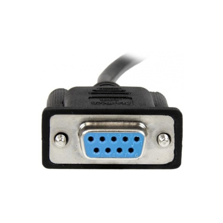 StarTech.com 2m Black DB9 RS232 Serial Null Modem Cable F / F - DB9 Female to Female - 9 pin RS232 Null Modem Cable - 2 meter, Black - Null modem cable - DB-9 (F) to DB-9 (F) - 2 m - molded, thumbscrews - black - for P / N: PCI2S5502, PEX4S953, PEX4S953LP - 2