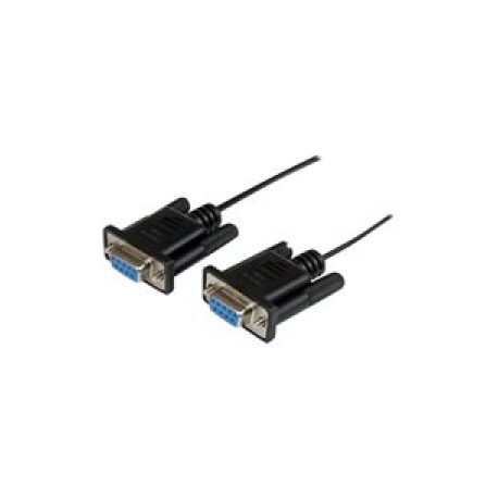 StarTech.com 1m Black DB9 RS232 Serial Null Modem Cable F / F - DB9 Female to Female - 9 pin RS232 Null Modem Cable - 1 meter, Black - Null modem cable - DB-9 (F) to DB-9 (F) - 1 m - molded, thumbscrews - black - for P / N: PCI2S5502, PEX4S953, PEX4S953LP - 0