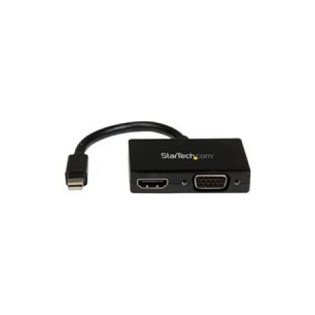 StarTech.com Mini DisplayPort to HDMI and VGA - 2 in 1 Travel Adapter - Mini DisplayPort to VGA Adapter - Mini DP to HDMI Dongle - Monitor Adapter (MDP2HDVGA) - Video converter - DisplayPort - HDMI, VGA - black - 0