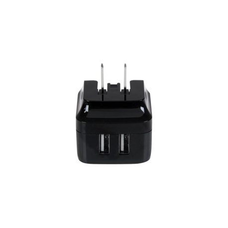 StarTech.com Travel USB Wall Charger - 2 Port - Black - Universal Travel Adapter - International Power Adapter - USB Charger (USB2PACBK) - Power adapter - 17 Watt - 3.4 A - 2 output connectors (USB) - black - for P / N: USBLT1MWS, USBLT2MBR, USBLT2MW, USBLT30CMW, USBLTM1MBK, USBLTM1MWH, VID2VGATV3 - 1
