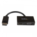 StarTech.com 2 in 1 Displayport Adapter - DisplayPort to HDMI or VGA - DisplayPort Adapter - 1920x1200 - Travel Adapter (DP2HDVGA) - Video converter - DisplayPort - HDMI, VGA - black