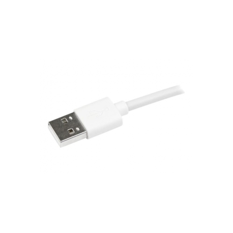 StarTech.com Angled Lightning to USB Cable - 2m (6ft) - White - Apple MFi Certified (USBLT2MWR) - Lightning cable - Lightning male to USB male - 2 m - double shielded - white - angled connector - for P / N: USB2PCARBK, USB2PCARBKS, USBLT2PCARW, USBUB2PCARB - 2
