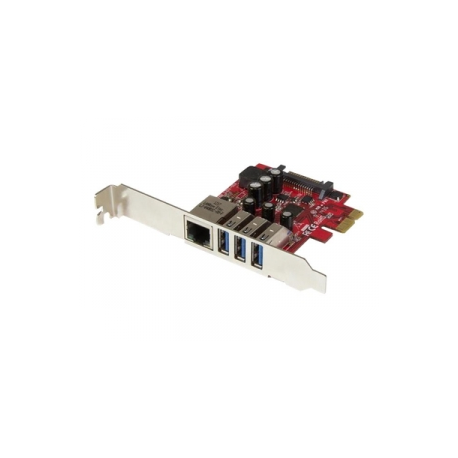 StarTech.com 3 Port PCI Express USB 3.0 Card + Gigabit Ethernet - Fits Standard & Low-Profile PCs - UASP Supported - Optional SATA Power (PEXUSB3S3GE) - Network  /  USB adapter - PCIe 2.0 low profile - USB 3.0 x 3 + 1000Base-T x 1 - 0