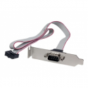StarTech.com 1 Port 16in DB9 Serial Port BRacket to 10 Pin Header - Low Profile - low profile DB9 Header - DB9 bRacket (PLATE9M16LP) - Serial panel - DB-9 (M) to 10 PIN IDC (F) - 40.6 cm - grey