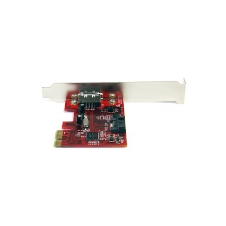 StarTech.com 1x eSATA + 1x SATA 6Gbps PCI Express SATA Controller Card - Storage controller (RAID) - SATA 6Gb / s  /  eSATA 6Gb / s - low profile - RAID 0, 1, JBOD - PCIe 2.0 x1 - red - for P / N: S251SMU33EP, S3520BU33ER, S355BU33ERM, ST521PMINT - 3