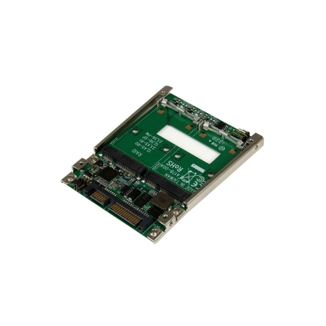 StarTech.com Dual mSATA SSD to 2.5" SATA RAID Adapter Converter - 2x mSATA SSD to 2.5in SATA Adapter with RAID and 7mm Open Frame Housing (25SAT22MSAT) - Storage controller - 2 Channel - mSATA - RAID 0, 1, JBOD, BIG - SATA 6Gb / s - for P / N: BRACKET125PT, BRACKET125PTP, BRACKET225PT, BRACKET425F - 1
