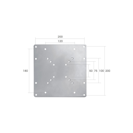 Neomounts by Newstar FPMA-VESA200 - Mounting component (VESA adapter plate) - for LCD display - silver - screen size: 22"-42" - 3