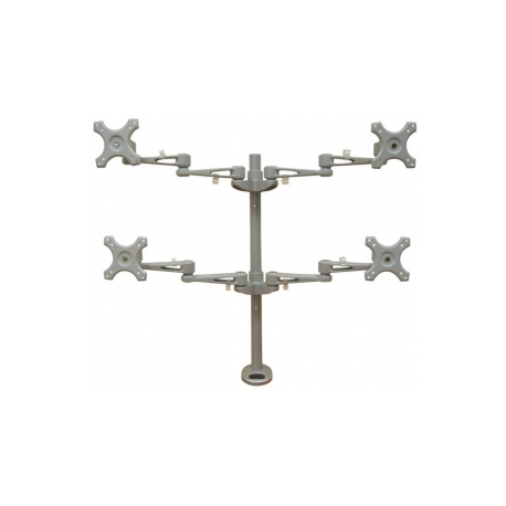 Neomounts by Newstar FPMA-D935D - Mounting kit - for 2 LCD displays (full-motion) - silver - screen size: 10"-27" - clamp mountable, desk-mountable - 1