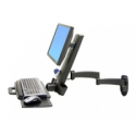 Ergotron 200 Series - Mounting kit (articulating arm, barcode scanner holder, keyboard tray with left / right mouse tray) - for LCD display  /  PC equipment - steel - black - screen size: up to 24" - wall-mountable