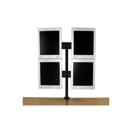 Neomounts by Newstar FPMA-D700D4 - Mounting kit - for 4 LCD displays (full-motion) - black - screen size: 19"-30" - clamp mountable, desk-mountable - 2