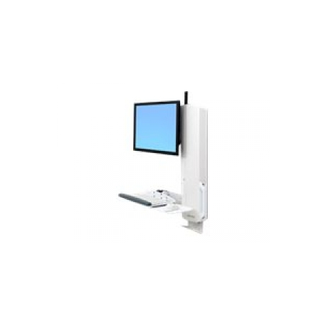 Ergotron StyleView - Mounting kit (vertical lift) - for LCD display  /  PC equipment - sit-stand system - white - screen size: up to 24" - wall-mountable - 0