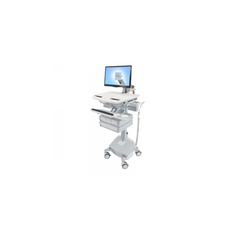 Ergotron StyleView - Cart - for LCD display  /  PC equipment (open architecture) - medical - aluminium, zinc-plated steel, high-grade plastic - grey, white, polished aluminium - screen size: up to 24" - output: AC 230 V - 40 Ah - lithium - TAA Compliant - 0