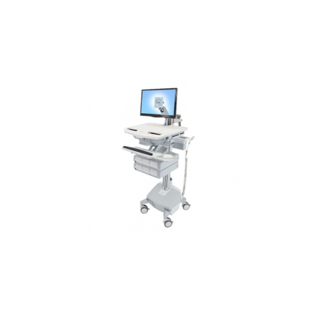 Ergotron StyleView - Cart - for LCD display  /  PC equipment (open architecture) - medical - aluminium, zinc-plated steel, high-grade plastic - grey, white, polished aluminium - screen size: up to 24" - output: AC 230 V - 40 Ah - lithium - TAA Compliant - 0
