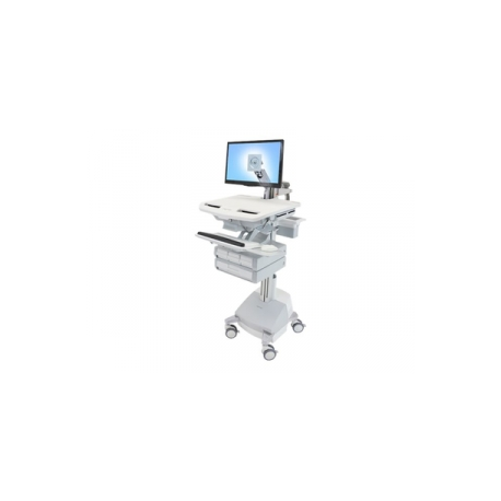 Ergotron StyleView - Cart - for LCD display  /  PC equipment (open architecture) - medical - aluminium, zinc-plated steel, high-grade plastic - grey, white, polished aluminium - screen size: up to 24" - output: AC 230 V - 66 Ah - Lead Acid - TAA Compliant - 0