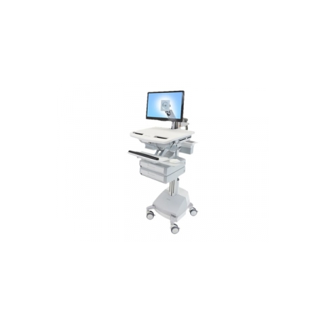 Ergotron StyleView - Cart - for LCD display  /  PC equipment (open architecture) - medical - aluminium, zinc-plated steel, high-grade plastic - grey, white, polished aluminium - screen size: up to 24" - output: AC 230 V - 66 Ah - Lead Acid - TAA Compliant - 0