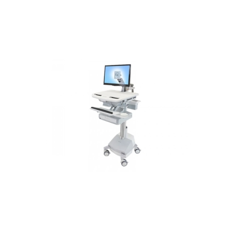 Ergotron StyleView - Cart - for LCD display  /  PC equipment (open architecture) - lockable - medical - aluminium, zinc-plated steel, high-grade plastic - screen size: up to 24" - output: AC 230 V - 66 Ah - Sealed Lead Acid (SLA) - TAA Compliant - 0