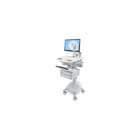 Ergotron StyleView - Cart - for LCD display  /  PC equipment - medical - aluminium, zinc-plated steel, high-grade plastic - grey, white, polished aluminium - screen size: up to 24" - output: AC 230 V - 66 Ah - Lead Acid - TAA Compliant - 0