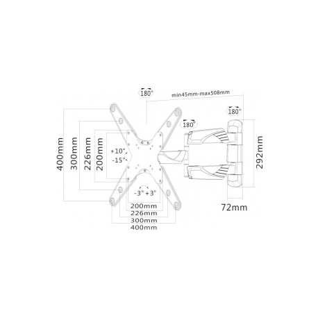 Neomounts by Newstar Select NM-W440 - Bracket - for LCD display (full-motion) - white - screen size: 23"-55" - wall-mountable - 3