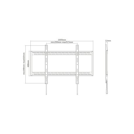 Neomounts by Newstar LFD-W1000 - Bracket - for LCD display (fixed) - black - screen size: 60"-100" - wall-mountable - 12