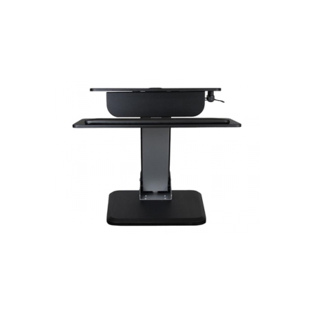 StarTech.com Height Adjustable Standing Desk Converter - Sit Stand Desk with One-finger Adjustment - Ergonomic Desk - Mounting kit (clamp plate, keyboard tray, pneumatic arm, base, keyboard tray backing, workstation, mounting pillar, small pressure pads (keyboard tray), circular pressure pads (base), back plate (keyboard)) - for LCD display  /  PC equipment - steel - black, silver - screen size: 12"-30" - desktop - for P / N: ARMPIVOTB, ARMPIVOTHD, ARMPIVOTV2, LTRISERP, MONSTADJD, MONSTADJDL, MONSTADQI - 0