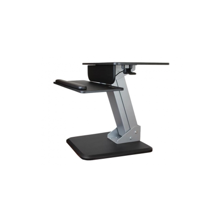 StarTech.com Height Adjustable Standing Desk Converter - Sit Stand Desk with One-finger Adjustment - Ergonomic Desk - Mounting kit (clamp plate, keyboard tray, pneumatic arm, base, keyboard tray backing, workstation, mounting pillar, small pressure pads (keyboard tray), circular pressure pads (base), back plate (keyboard)) - for LCD display  /  PC equipment - steel - black, silver - screen size: 12"-30" - desktop - for P / N: ARMPIVOTB, ARMPIVOTHD, ARMPIVOTV2, LTRISERP, MONSTADJD, MONSTADJDL, MONSTADQI - 1