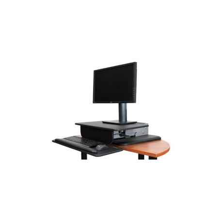 StarTech.com Height Adjustable Standing Desk Converter - Sit Stand Desk with One-finger Adjustment - Ergonomic Desk - Mounting kit (clamp plate, keyboard tray, pneumatic arm, base, keyboard tray backing, workstation, mounting pillar, small pressure pads (keyboard tray), circular pressure pads (base), back plate (keyboard)) - for LCD display  /  PC equipment - steel - black, silver - screen size: 12"-30" - desktop - for P / N: ARMPIVOTB, ARMPIVOTHD, ARMPIVOTV2, LTRISERP, MONSTADJD, MONSTADJDL, MONSTADQI - 3