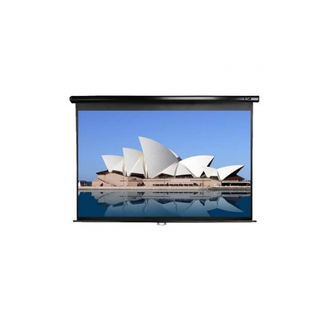 Elite Screens Manual Series M135UWH2 - Projection screen - ceiling mountable, wall mountable - 135" (343 cm) - 16:9 - MaxWhite - black - 0