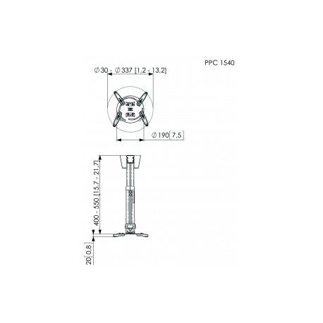 Vogels PPC1540W Projector ceiling mount - 3