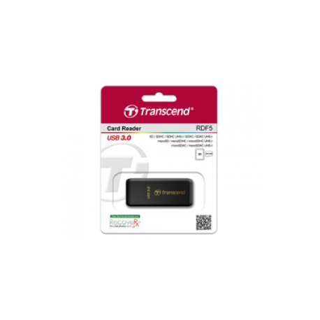 Transcend - Card reader (SD, microSD, SDHC, microSDHC, SDXC, microSDXC, SDHC UHS-I, SDXC UHS-I) - USB 3.0 - 0