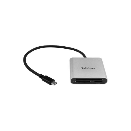 StarTech.com USB 3.0 Flash Memory Multi-Card Reader / Writer with USB-C - SD microSD and CompactFlash Card Reader w / Integrated USB-C Cable (FCREADU3C) - Card reader (CF I, CF II, MMC, SD, microSD, SDHC, microSDHC, SDXC, microSDXC) - USB 3.0 - 3