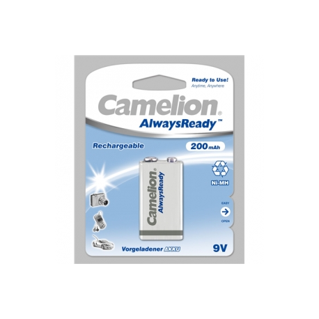 Camelion AlwaysReady NH-9V200AR-BP1 - Battery 9V - NiMH - ( rechargeable ) - 200 mAh - 0