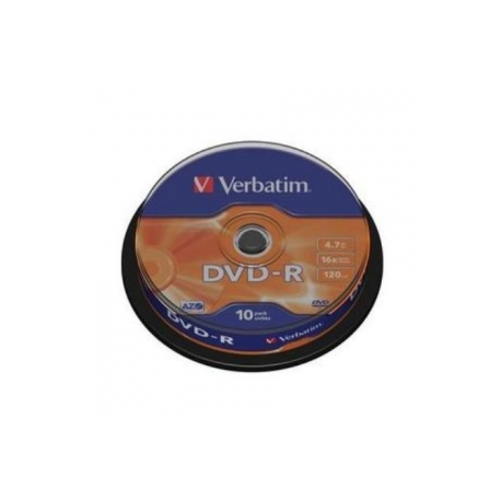 Verbatim - 10 x DVD-R - 4.7 GB 16x - matt silver - spindle - 0
