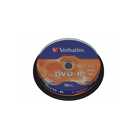 Verbatim - 10 x DVD-R - 4.7 GB 16x - matt silver - spindle - 3
