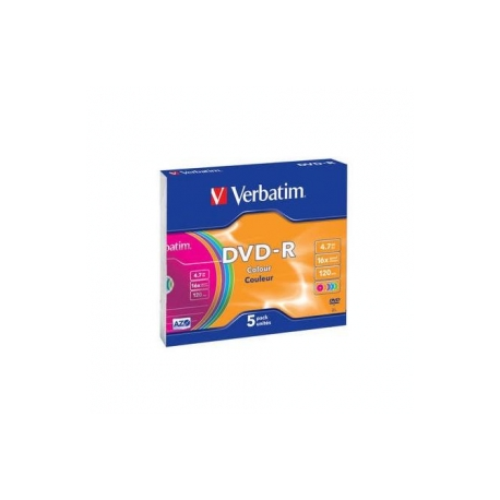 Verbatim Colours - 5 x DVD-R - 4.7 GB 16x - 0