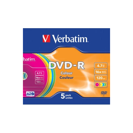 Verbatim Colours - 5 x DVD-R - 4.7 GB 16x - 1