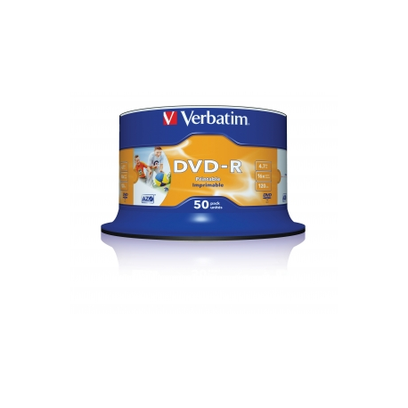 Verbatim - 50 x DVD-R - 4.7 GB 16x - wide photo printable surface - spindle - 2