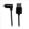 StarTech.com 2m 6ft Angled Black Apple 8-pin Lightning to USB Cable for iPhone iPod iPad - Angled Lightning Cable - Charge & Sync - 2 m (USBLT2MBR) - Lightning cable - Lightning male to USB male - 2 m - double shielded - black - angled connector - for P / N: ARMTBLTIW, SECTBLTDT, SECTBLTPOS, STNDTBLT1A5T, STNDTBLT1FS, STNDTBLTMOB