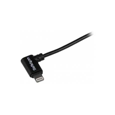 StarTech.com 2m 6ft Angled Black Apple 8-pin Lightning to USB Cable for iPhone iPod iPad - Angled Lightning Cable - Charge & Sync - 2 m (USBLT2MBR) - Lightning cable - Lightning male to USB male - 2 m - double shielded - black - angled connector - for P / N: ARMTBLTIW, SECTBLTDT, SECTBLTPOS, STNDTBLT1A5T, STNDTBLT1FS, STNDTBLTMOB - 2