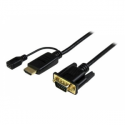 StarTech.com HDMI to VGA Cable - 6ft 2m - 1080p - Active Conversion - HDMI to VGA Adapter Cable for Your VGA Monitor / Display (HD2VGAMM6) - Adapter cable - HDMI, Micro-USB Type B (power only) to HD-15 (VGA) male - 2 m - black - active, 1920 x 1200 (WUXGA) support - for P / N: MST30C2DPPD