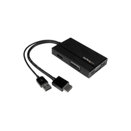 StarTech.com 4K 30Hz HDMI to DisplayPort Video Adapter w / USB Power - 6 in - HDMI 1.4 (Male) to DP 1.2 (Female) Active Monitor Converter (HD2DP) - Adapter cable - HDMI, USB (power only) male to DisplayPort female - 25.5 cm - black - active, 4K30Hz (3840 x 2160) support - for P / N: SV211HDUC, SV221HUC4K - 5